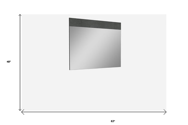 HomeRoots 48" Gray Wood Framed Accent Mirror – Modern Rectangle Design to Brighten Your Space and Style Up Decor 372086