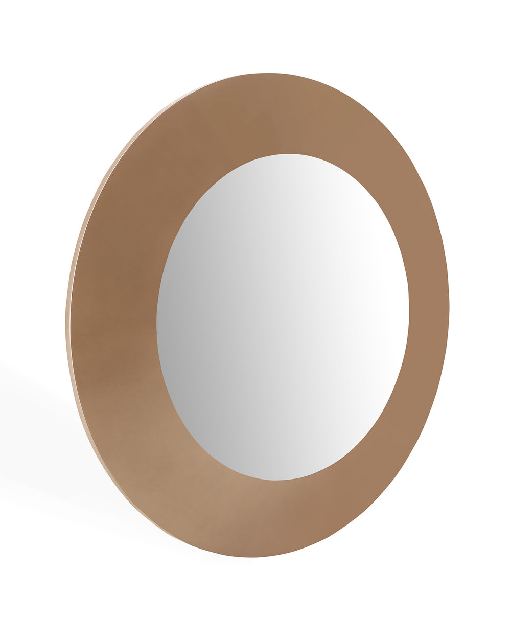 Homeroots 47" Gold Round Framed Accent Mirror  Wood,Manufactured 372088