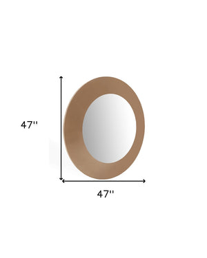 HomeRoots 47" Gold Round Wall Mirror - Elegant Wood Framed Accent for Living Rooms, Bedrooms & Offices Decor 372088