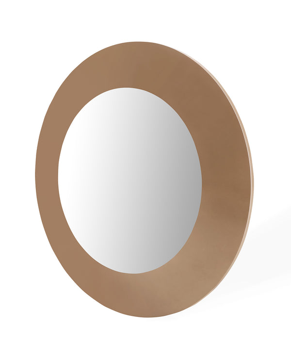 Homeroots 47" Gold Round Framed Accent Mirror  Wood,Manufactured 372088