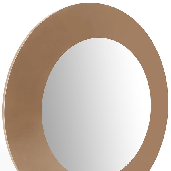 Homeroots 47" Gold Round Framed Accent Mirror  Wood,Manufactured 372088