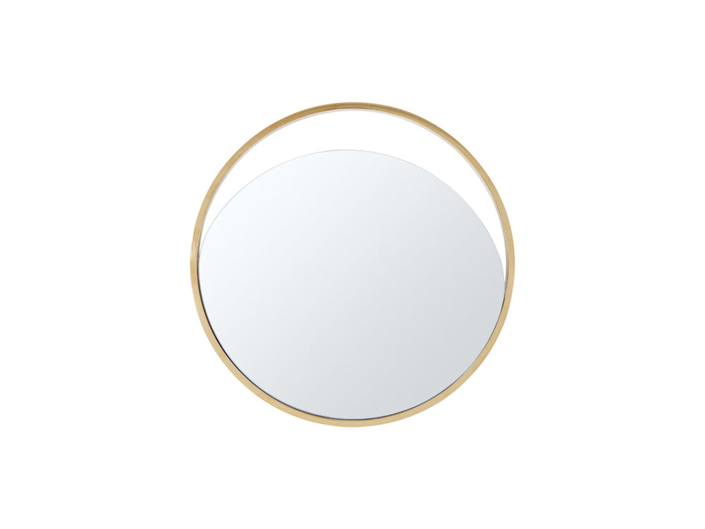 Homeroots Black Round Accent Mirror  Wood,Manufactured 372096