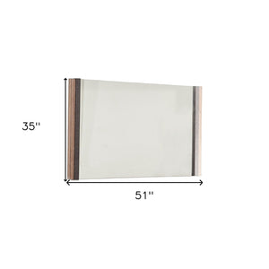 Homeroots 35" Natural Framed Accent Mirror  Wood,Manufactured 372099