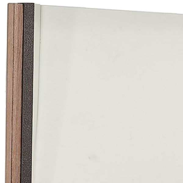 Homeroots 35" Natural Framed Accent Mirror  Wood,Manufactured 372099