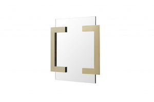 Homeroots 35" Gold Abstract Metal Framed Accent Mirror  Metal 372103
