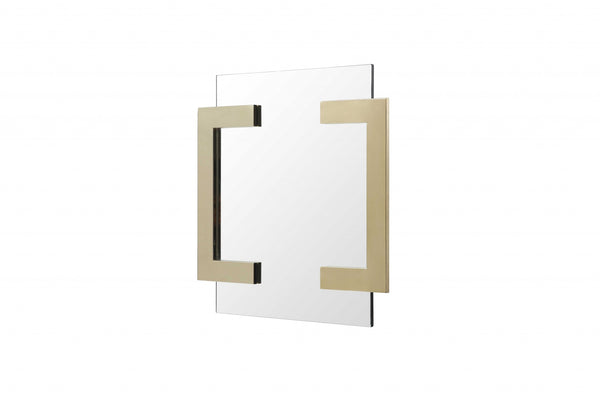 Homeroots 35" Gold Abstract Metal Framed Accent Mirror  Metal 372103