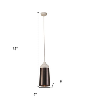 HomeRoots Brown Cylinder Metal Ceiling Light with Elegant Brown Shades for Modern Spaces – Hardwired Fixture 372105