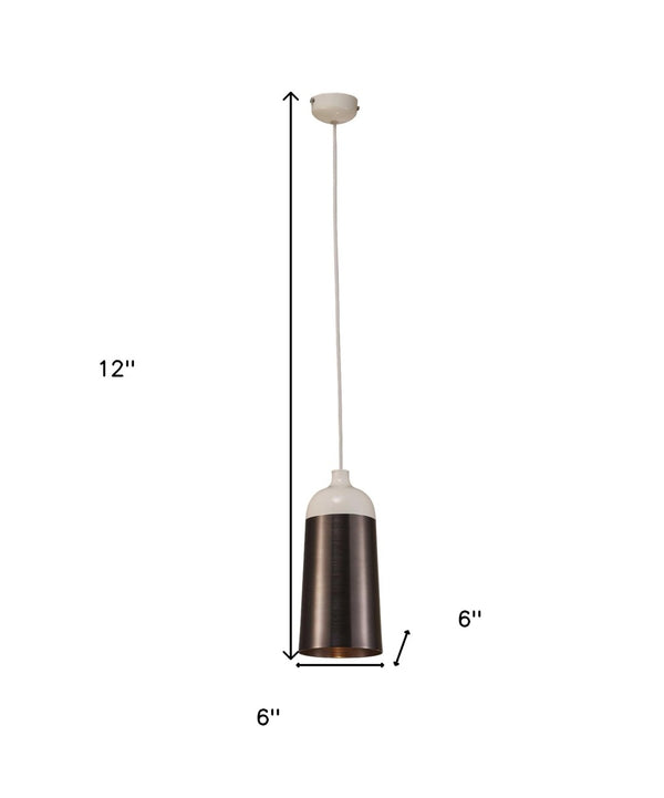 HomeRoots Brown Cylinder Metal Ceiling Light with Elegant Brown Shades for Modern Spaces – Hardwired Fixture 372105