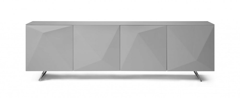 Homeroots 94 X 18 X 29 Grey Glass Buffet   372107