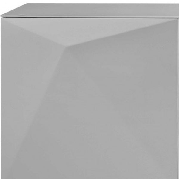 Homeroots 94 X 18 X 29 Grey Glass Buffet   372107