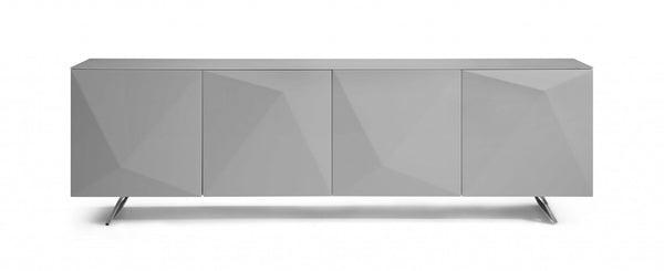 Homeroots 94 X 18 X 29 Grey Glass Buffet   372107