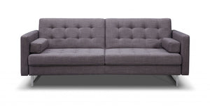 Homeroots 80" Gray Fabric Sofa With Silver Legs   372115