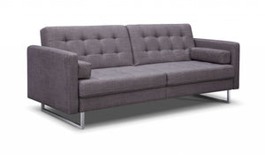Homeroots 80" Gray Fabric Sofa With Silver Legs   372115