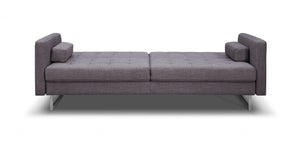 Homeroots 80" Gray Fabric Sofa With Silver Legs   372115