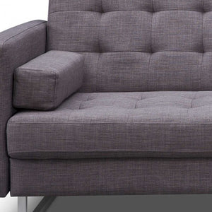 Homeroots 80" Gray Fabric Sofa With Silver Legs   372115