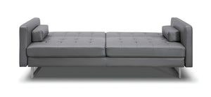 Homeroots 80" Gray Faux Leather Sleeper Sofa With Silver Legs Gray  372116