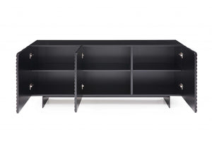 Homeroots 71 X 20 X 30 Black Metal Buffet   372154