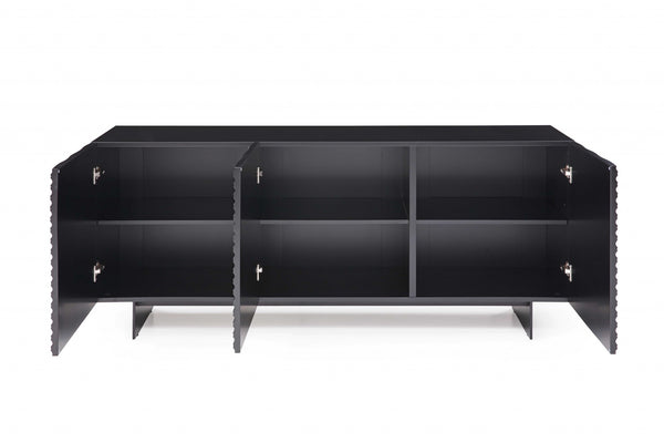 Homeroots 71 X 20 X 30 Black Metal Buffet   372154