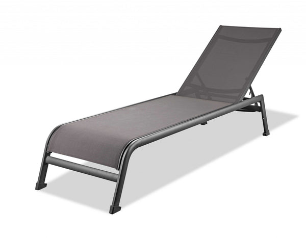 Homeroots Set Of Two 23" Taupe Metal Outdoor Chaise Lounge  Stainless Steel 372157
