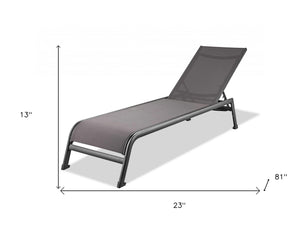 Homeroots Set Of Two 23" Taupe Metal Outdoor Chaise Lounge  Stainless Steel 372157