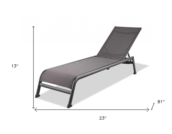 Homeroots Set Of Two 23" Taupe Metal Outdoor Chaise Lounge  Stainless Steel 372157