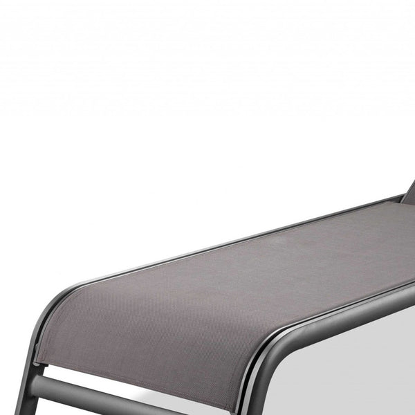 Homeroots Set Of Two 23" Taupe Metal Outdoor Chaise Lounge  Stainless Steel 372157