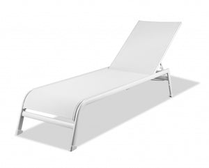 Homeroots Set Of Two 23" White And Chrome Indoor Outdoor Chaise Lounge  Metal 372158