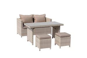 Homeroots 50" Beige Glass And Iron Coffee Table   372171