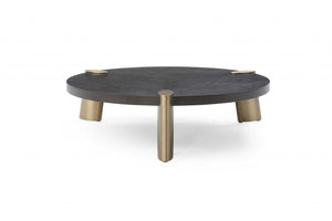 Homeroots 48 X 48 X 13 Wenge Veneer Stainless Steel Coffee Table   372180