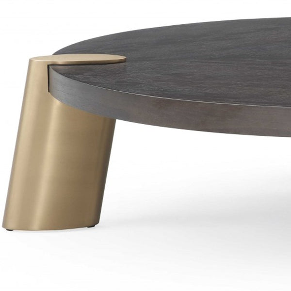 Homeroots 48 X 48 X 13 Wenge Veneer Stainless Steel Coffee Table   372180