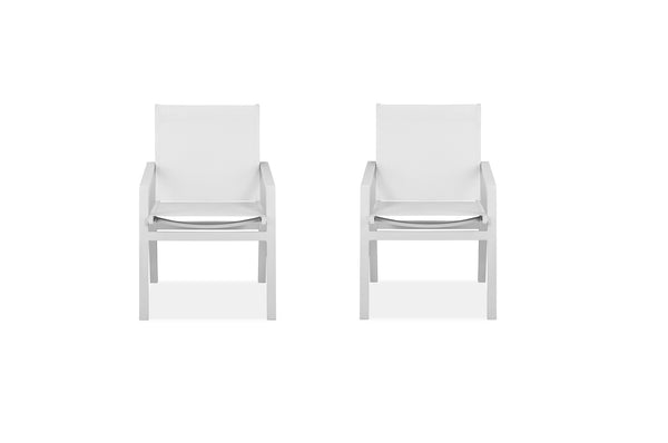 Homeroots Set Of Two 22" White Metal Indoor Outdoor Dining Chair  Metal 372189