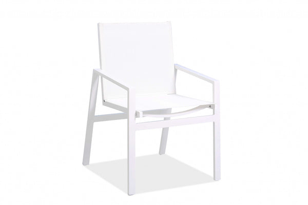 Homeroots Set Of Two 22" White Metal Indoor Outdoor Dining Chair  Metal 372189