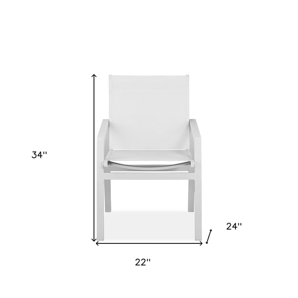 Homeroots Set Of Two 22" White Metal Indoor Outdoor Dining Chair  Metal 372189