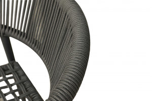 Homeroots Set Of Four 22" Gray Aluminum Outdoor Arm Chair  Aluminum 372190