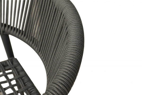 Homeroots Set Of Four 22" Gray Aluminum Outdoor Arm Chair  Aluminum 372190