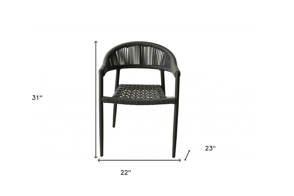 Homeroots Set Of Four 22" Gray Aluminum Outdoor Arm Chair  Aluminum 372190