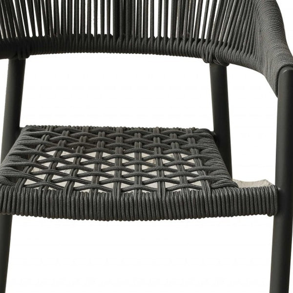 Homeroots Set Of Four 22" Gray Aluminum Outdoor Arm Chair  Aluminum 372190