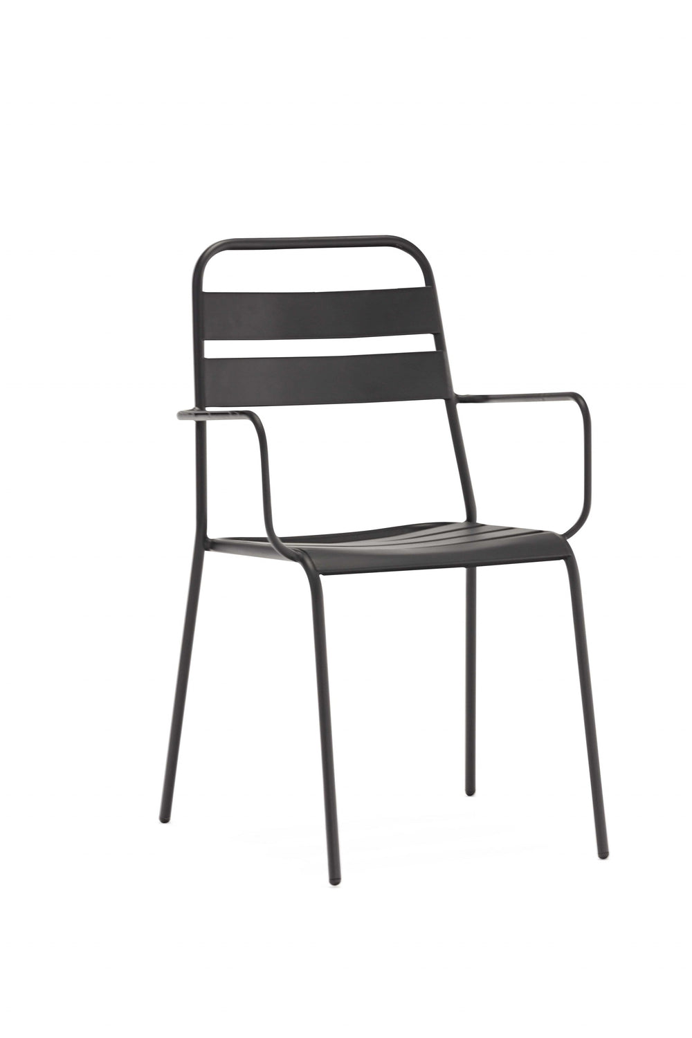 Homeroots Set Of 4 Gray Stackable Aluminum Arm Chairs  Metal 372191