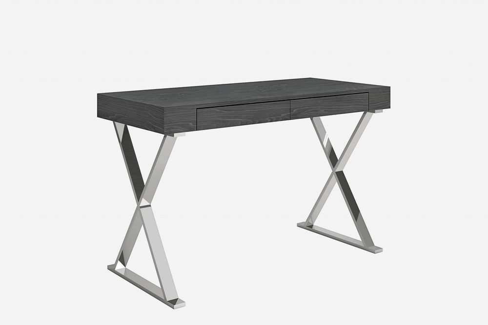 Homeroots 47 Grey Stainless Steel Desk - Stylish 47" Writing Desk For Home Office, Elegant & Durable Design   372196