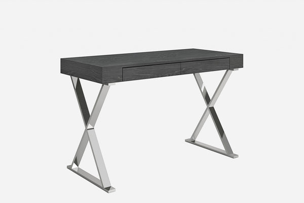Homeroots 47 Grey Stainless Steel Desk - Stylish 47" Writing Desk For Home Office, Elegant & Durable Design   372196
