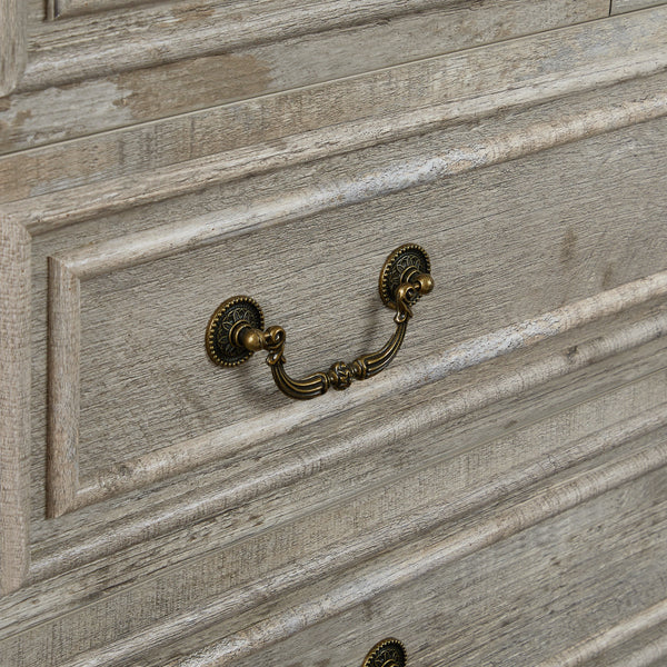 English Elm Farmhouse Rustic 5-Drawer Dresser with Stable Engineered Wood Build, Smooth Metal Slides, 36" Length W1785P238910