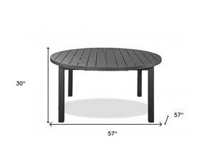 Homeroots 57" Gray Aluminum Folding Dining Table  Aluminum 372201