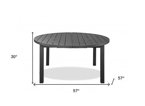 Homeroots 57" Gray Aluminum Folding Dining Table  Aluminum 372201