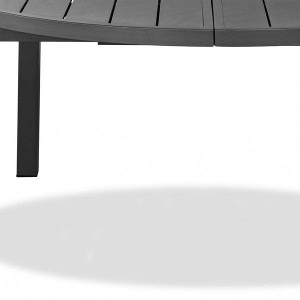 Homeroots 57" Gray Aluminum Folding Dining Table  Aluminum 372201