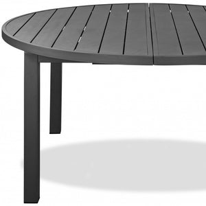 Homeroots 57" Gray Aluminum Folding Dining Table  Aluminum 372201