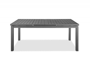 Homeroots 71" Gray Aluminum Extendable Outdoor Dining Table  Aluminum 372202