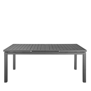 Homeroots 71" Gray Aluminum Extendable Outdoor Dining Table  Aluminum 372202