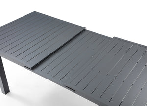 Homeroots 71" Gray Aluminum Extendable Outdoor Dining Table  Aluminum 372202