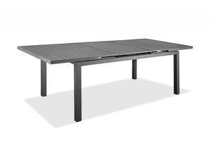 Homeroots 71" Gray Aluminum Extendable Outdoor Dining Table  Aluminum 372202