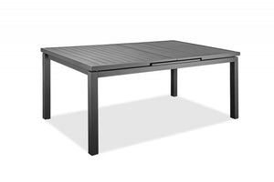 Homeroots 71" Gray Aluminum Extendable Outdoor Dining Table  Aluminum 372202